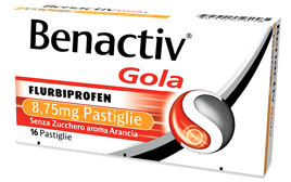 Benactiv gola s-z arancia (16 pastiglie)